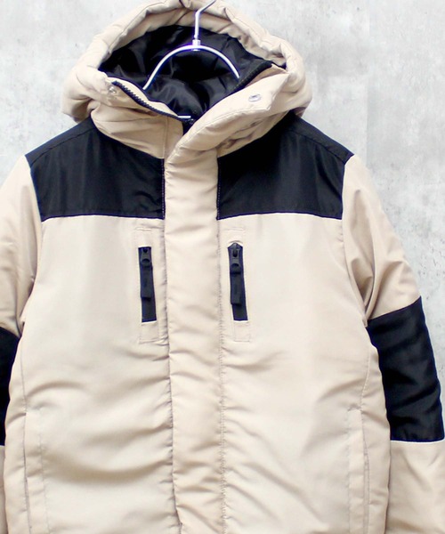 THE CASUAL（カジュアル）の「切り替え中綿ジャケット（ダウンジャケット/コート・キッズ・ブラック系/ダークグリーン系/ダークグリーン/レッド系/ブラック/グレー系/ベージュ系/ネイビー/チャコール/ベージュ・120cm/110cm/130cm/160cm/150cm/140cm）」の6枚目の写真