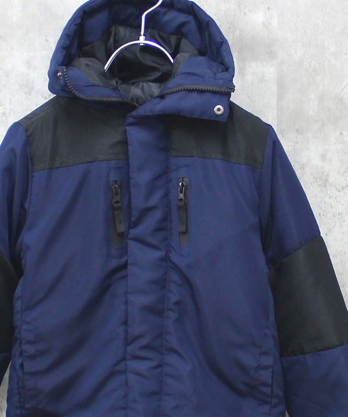 THE CASUAL（カジュアル）の「切り替え中綿ジャケット（ダウンジャケット/コート・キッズ・ブラック系/ダークグリーン系/ダークグリーン/レッド系/ブラック/グレー系/ベージュ系/ネイビー/チャコール/ベージュ・120cm/110cm/130cm/160cm/150cm/140cm）」の9枚目の写真