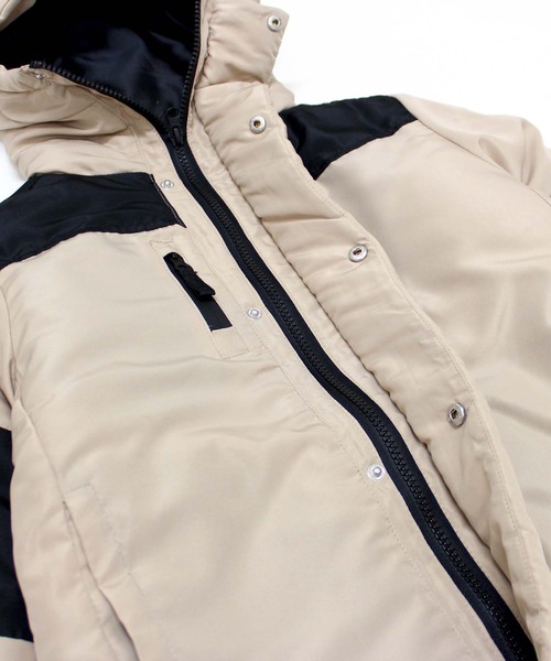 THE CASUAL（カジュアル）の「切り替え中綿ジャケット（ダウンジャケット/コート・キッズ・ブラック系/ダークグリーン系/ダークグリーン/レッド系/ブラック/グレー系/ベージュ系/ネイビー/チャコール/ベージュ・120cm/110cm/130cm/160cm/150cm/140cm）」の14枚目の写真