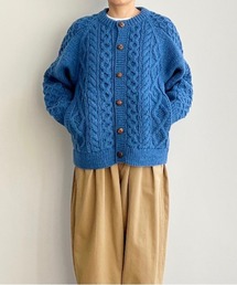 HARVESTY/ハーベスティー CABLE KNIT CARDIGAN ケーブルニットカーディガン