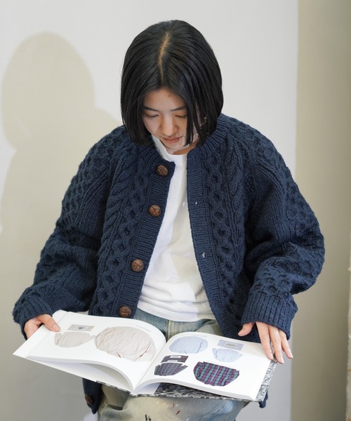 セール】HARVESTY/ハーベスティー CABLE KNIT CARDIGAN ケーブル
