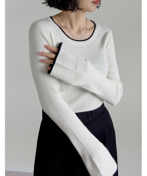 格安‼︎◎Rene ルネ◎襟付きリブニット/34白 Rene ルネ 白襟付 2way ワンピース フレンチリネン ブラウン 34