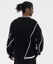 HARSH AND CRUEL | パイピング加工ダメージニットセーター HC22W8TP04【Harsh and Cruel】(ニット/セーター)