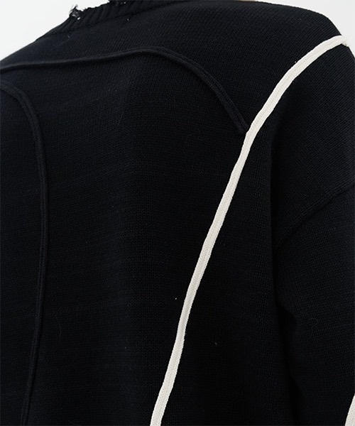 HARSH AND CRUEL（ハーシュアンドクルーエル）の「パイピング加工ダメージニットセーター HC22W8TP04【Harsh and Cruel】（ニット/セーター・メンズ・ブラック・L/M/XL）」の5枚目の写真