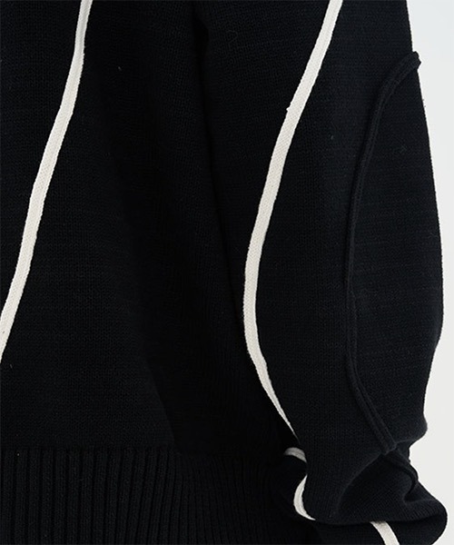 HARSH AND CRUEL（ハーシュアンドクルーエル）の「パイピング加工ダメージニットセーター HC22W8TP04【Harsh and Cruel】（ニット/セーター・メンズ・ブラック・L/M/XL）」の13枚目の写真