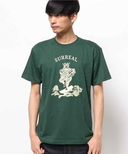 SURREAL(シュルリアル)の「MAKOTO(Tシャツ/カットソー・メンズ・モスグリーン/スミクロ/ホワイト・SMALL/LARGE/MEDIUM)」の3枚目の写真