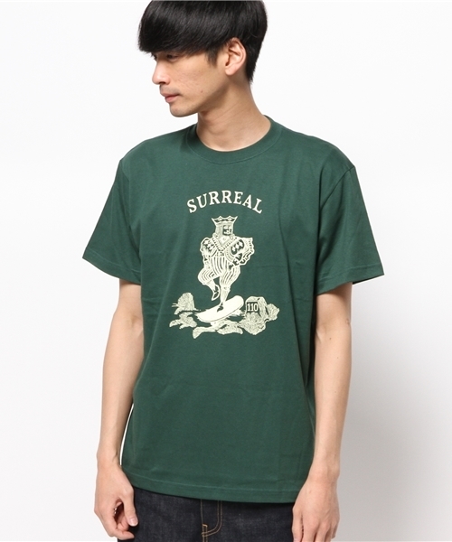 SURREAL(シュルリアル)の「MAKOTO(Tシャツ/カットソー・メンズ・モスグリーン/スミクロ/ホワイト・SMALL/LARGE/MEDIUM)」の4枚目の写真