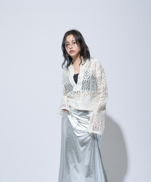 Solace（ソレイス）の「【入荷禁止】パネルレースカンフーブラウス（シャツ/ブラウス・レディース・ブラック/ナチュラル・FREE）」の14枚目の写真