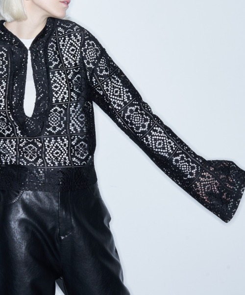 Solace（ソレイス）の「【入荷禁止】パネルレースカンフーブラウス（シャツ/ブラウス・レディース・ブラック/ナチュラル・FREE）」の11枚目の写真