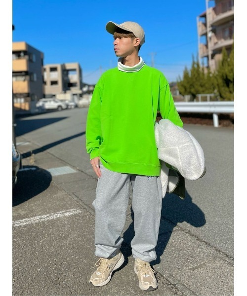 BACK NUMBER(バックナンバー)の「【BACK NUMBER】オーバーダイスウェットクルー(スウェット・メンズ・ダークグレー/イエロー/サックスブルー/パープル/グリーン/オフホワイト・M/L/XL)」の21枚目の写真