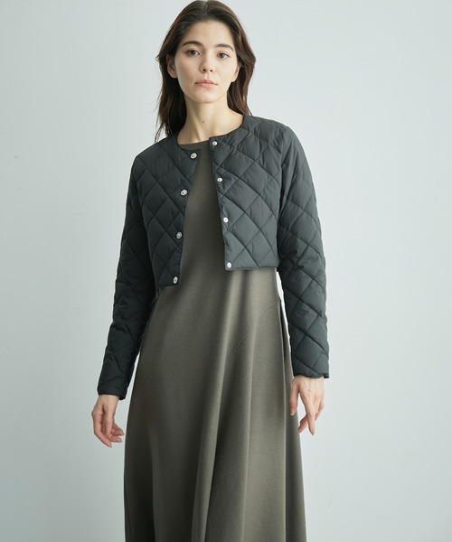 【TAION】【WEB限定】クロップドクルーネックダウンブルゾン