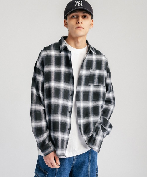Ressaca（レサーカ）の「オーバーサイズ オンブレチェックシャツ（シャツ/ブラウス・メンズ・ブルー/ブラック/パープル/イエロー・M/L）」の22枚目の写真