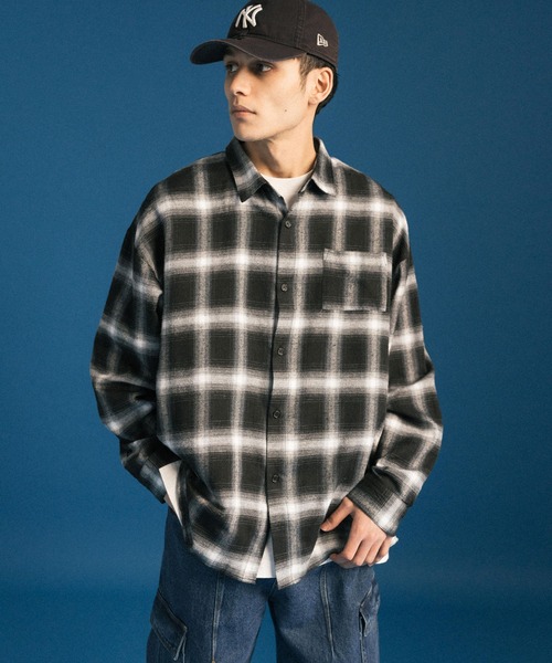 Ressaca（レサーカ）の「オーバーサイズ オンブレチェックシャツ（シャツ/ブラウス・メンズ・ブルー/ブラック/パープル/イエロー・M/L）」の19枚目の写真
