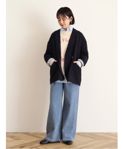 AMERICAN HOLIC（アメリカンホリック）の「Wボタンドロップショルダーテーラードジャケット1（テーラードジャケット・レディース・ネイビー・M/L）」の4枚目の写真