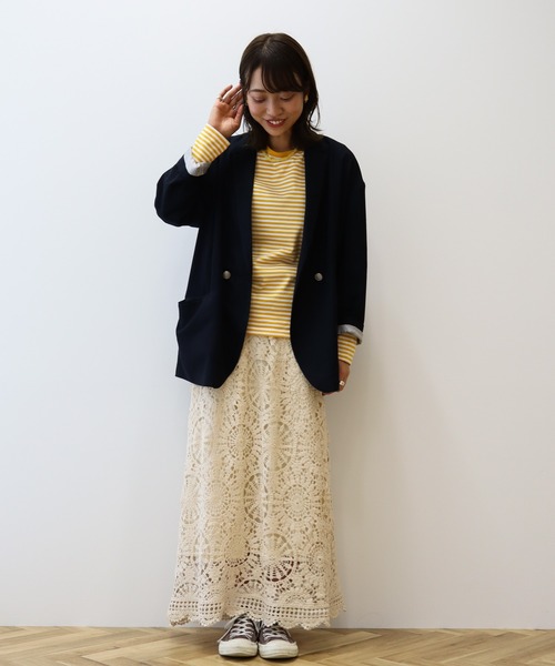 AMERICAN HOLIC（アメリカンホリック）の「Wボタンドロップショルダーテーラードジャケット1（テーラードジャケット・レディース・ネイビー・M/L）」の5枚目の写真