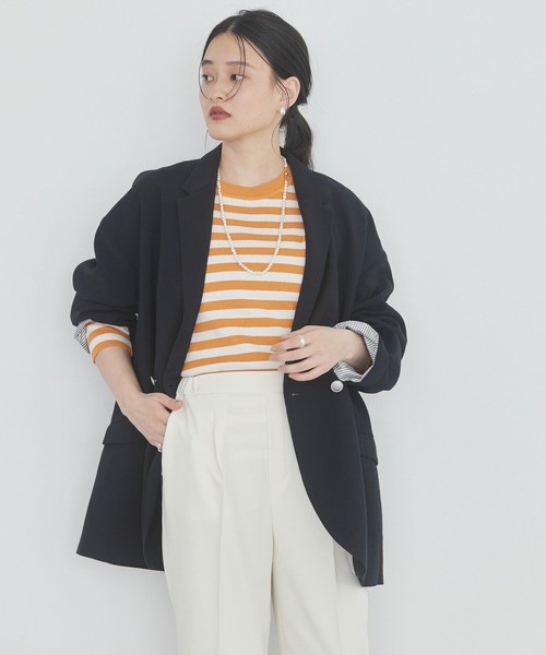 AMERICAN HOLIC（アメリカンホリック）の「Wボタンドロップショルダーテーラードジャケット1（テーラードジャケット・レディース・ネイビー・M/L）」の6枚目の写真