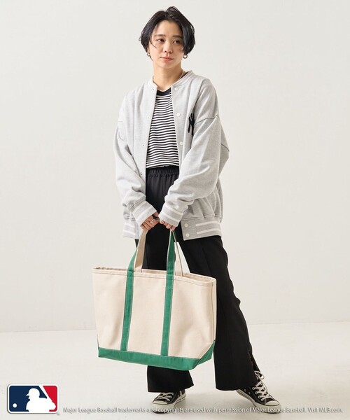 FREAK'S STORE（フリークスストア）の「MLB × FREAK'S STORE/エムエルビー MLB裏毛スタジャン（スタジャン・レディース・ブラック/ネイビー/グレー/ナチュラル・ﾌﾘ-）」の10枚目の写真