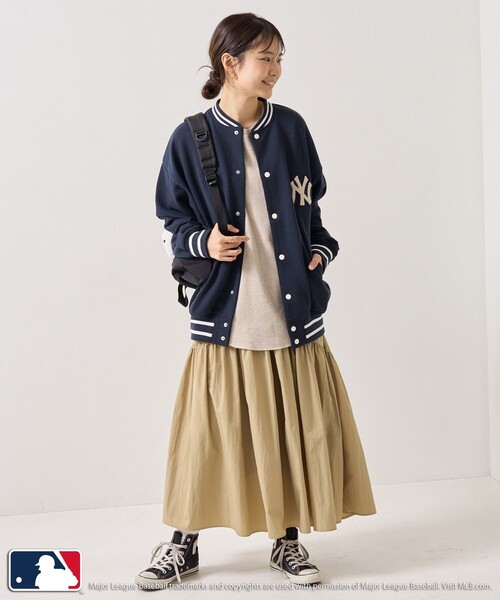 FREAK'S STORE（フリークスストア）の「MLB × FREAK'S STORE/エムエルビー MLB裏毛スタジャン（スタジャン・レディース・ブラック/ネイビー/グレー/ナチュラル・ﾌﾘ-）」の13枚目の写真