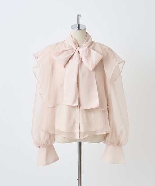 one after another NICE CLAUP(ワンアフターアナザーナイスクラップ)の「【襟取り外し可能】マルチウェイリボンブラウス(シャツ/ブラウス・レディース・ホワイト系その他/オフホワイト/グレー系その他/ピンクベージュ/アイボリー系・FREE)」の8枚目の写真