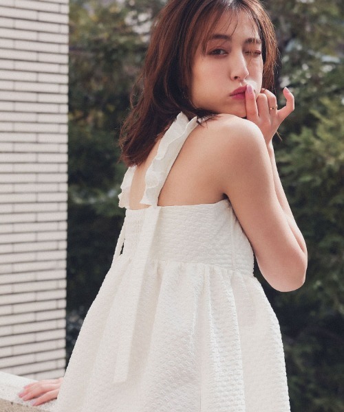 DONOBAN（ドノバン）の「ボーン入りキャミワンピース（ワンピース・レディース・ホワイト/ブラック・F）」の7枚目の写真