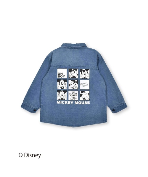 SLAP SLIP（スラップスリップ）の「SLAPSLIP/【Disney】ミッキーマウス/ミニーマウス/デニムチェック柄シャツ/ディズニー(80~130cm)（シャツ/ブラウス・キッズ・ホワイト系その他/ブルー・100/110/130/90/120/80）」の10枚目の写真