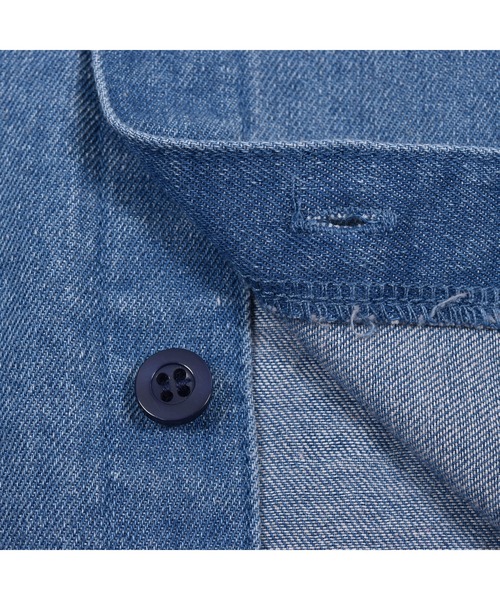 SLAP SLIP（スラップスリップ）の「SLAPSLIP/【Disney】ミッキーマウス/ミニーマウス/デニムチェック柄シャツ/ディズニー(80~130cm)（シャツ/ブラウス・キッズ・ホワイト系その他/ブルー・100/110/130/90/120/80）」の13枚目の写真