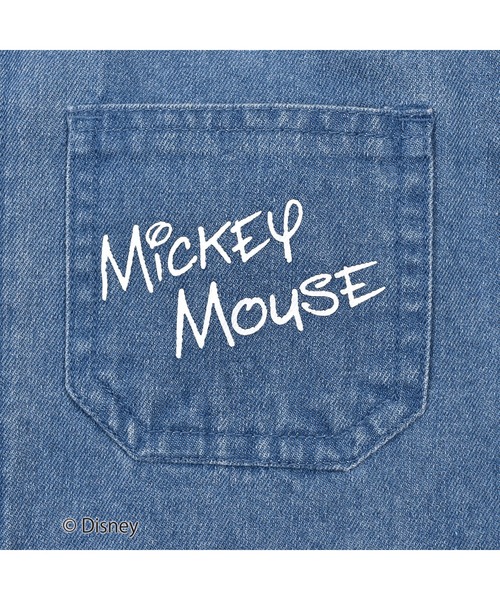 SLAP SLIP（スラップスリップ）の「SLAPSLIP/【Disney】ミッキーマウス/ミニーマウス/デニムチェック柄シャツ/ディズニー(80~130cm)（シャツ/ブラウス・キッズ・ホワイト系その他/ブルー・100/110/130/90/120/80）」の15枚目の写真