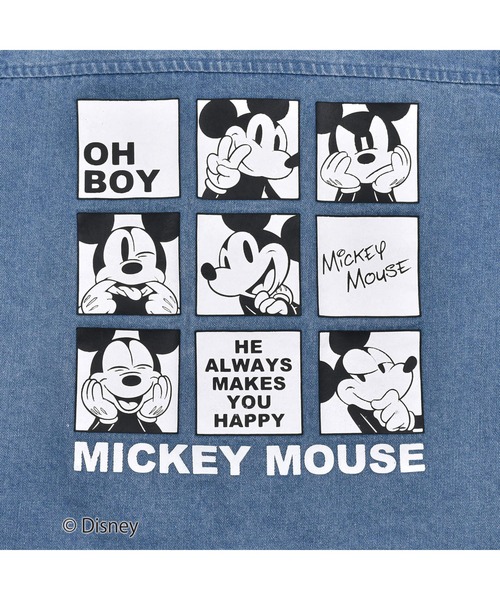 SLAP SLIP（スラップスリップ）の「SLAPSLIP/【Disney】ミッキーマウス/ミニーマウス/デニムチェック柄シャツ/ディズニー(80~130cm)（シャツ/ブラウス・キッズ・ホワイト系その他/ブルー・100/110/130/90/120/80）」の16枚目の写真