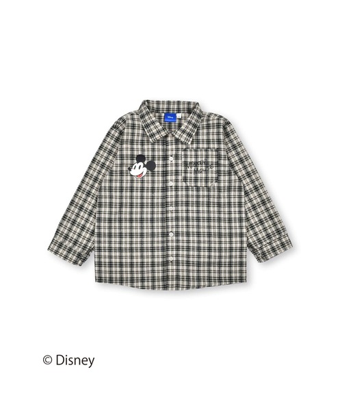 SLAP SLIP（スラップスリップ）の「SLAPSLIP/【Disney】ミッキーマウス/ミニーマウス/デニムチェック柄シャツ/ディズニー(80~130cm)（シャツ/ブラウス・キッズ・ホワイト系その他/ブルー・100/110/130/90/120/80）」の17枚目の写真