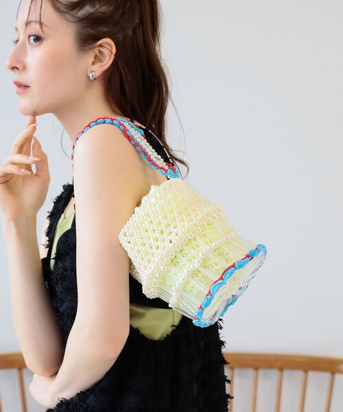 Ray BEAMS(レイビームス)の「Casselini / クロシェ ビーズ バッグ(トートバッグ・レディース・ナチュラル/ブラック・ONE SIZE)」の15枚目の写真