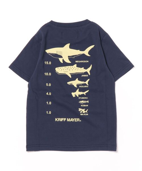 KRIFF MAYER Kid's Collection（クリフメイヤーキッズコレクション）の「【接触冷感】涼TOUCH背比べT（サメ）（Tシャツ/カットソー・キッズ・オフホワイト/ネイビー/コーラル/サックスブルー・130/160/150/170/120/140）」の18枚目の写真