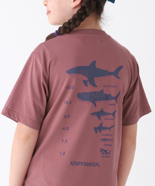 KRIFF MAYER Kid's Collection（クリフメイヤーキッズコレクション）の「【接触冷感】涼TOUCH背比べT（サメ）（Tシャツ/カットソー・キッズ・オフホワイト/ネイビー/コーラル/サックスブルー・130/160/150/170/120/140）」の9枚目の写真