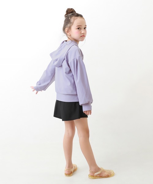 devirock（デビロック）の「ガールズ 長袖ジップラッシュガード（ラッシュガード・キッズ・パープル系その他/ホワイト/バイオレット・100cm/110cm/120cm/130cm/140cm/150cm/160cm）」の10枚目の写真