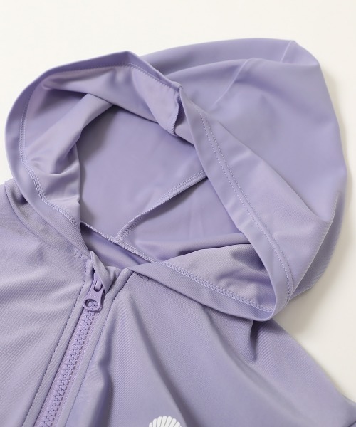 devirock（デビロック）の「ガールズ 長袖ジップラッシュガード（ラッシュガード・キッズ・パープル系その他/ホワイト/バイオレット・100cm/110cm/120cm/130cm/140cm/150cm/160cm）」の4枚目の写真
