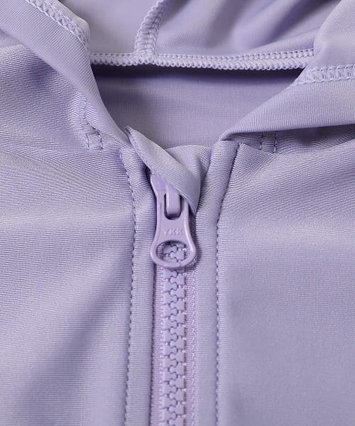 devirock（デビロック）の「ガールズ 長袖ジップラッシュガード（ラッシュガード・キッズ・パープル系その他/ホワイト/バイオレット・100cm/110cm/120cm/130cm/140cm/150cm/160cm）」の5枚目の写真