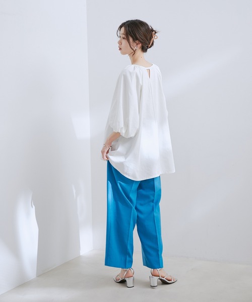 VIS(ビス)の「【洗える】ボリュームスリーブチュニックトップス(Tシャツ/カットソー・レディース・ブラック/ブラウン系その他2/オフホワイト・FREE)」の21枚目の写真