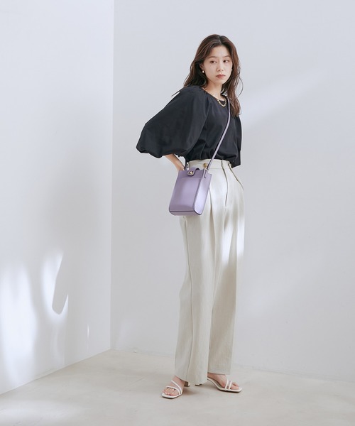 VIS(ビス)の「【洗える】ボリュームスリーブチュニックトップス(Tシャツ/カットソー・レディース・ブラック/ブラウン系その他2/オフホワイト・FREE)」の22枚目の写真