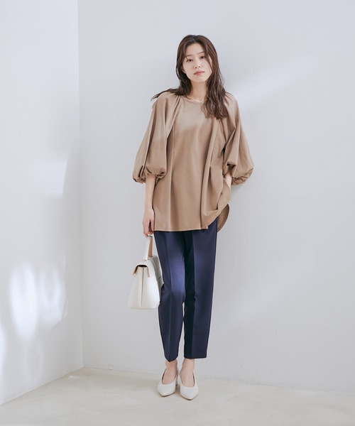 VIS(ビス)の「【洗える】ボリュームスリーブチュニックトップス(Tシャツ/カットソー・レディース・ブラック/ブラウン系その他2/オフホワイト・FREE)」の18枚目の写真