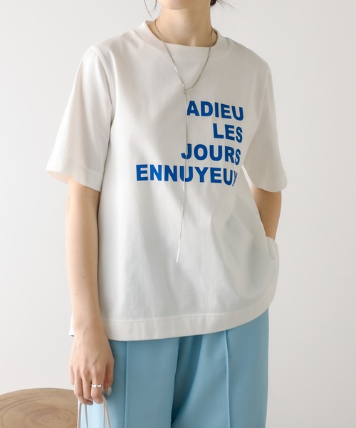 COLLAGE GALLARDAGALANTE（コラージュガリャルダガランテ）の「フロッキーロゴTシャツ（Tシャツ/カットソー・レディース・オフホワイト/ベージュ/ブラック・FREE）」の2枚目の写真