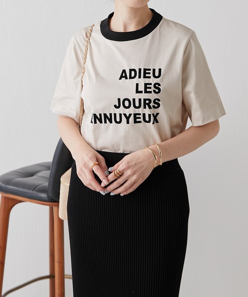 COLLAGE GALLARDAGALANTE（コラージュガリャルダガランテ）の「フロッキーロゴTシャツ（Tシャツ/カットソー・レディース・オフホワイト/ベージュ/ブラック・FREE）」の21枚目の写真