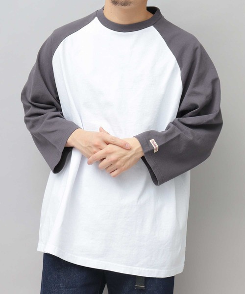 Goodwear(グッドウェア)の「USAコットン ラグラン ビッグシルエット 7分袖 Tシャツ / 七分丈 / ロンT / 2W7-13204(Tシャツ/カットソー・メンズ・ブラック/ベージュ/ネイビー/ブラック系その他・L/XL)」の19枚目の写真