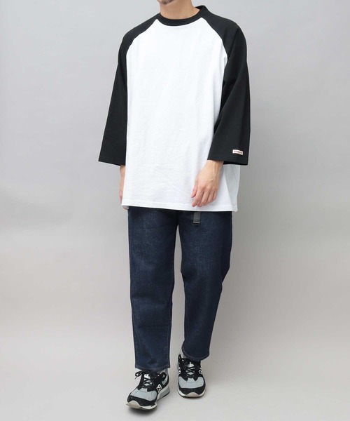 Goodwear(グッドウェア)の「USAコットン ラグラン ビッグシルエット 7分袖 Tシャツ / 七分丈 / ロンT / 2W7-13204(Tシャツ/カットソー・メンズ・ブラック/ベージュ/ネイビー/ブラック系その他・L/XL)」の16枚目の写真