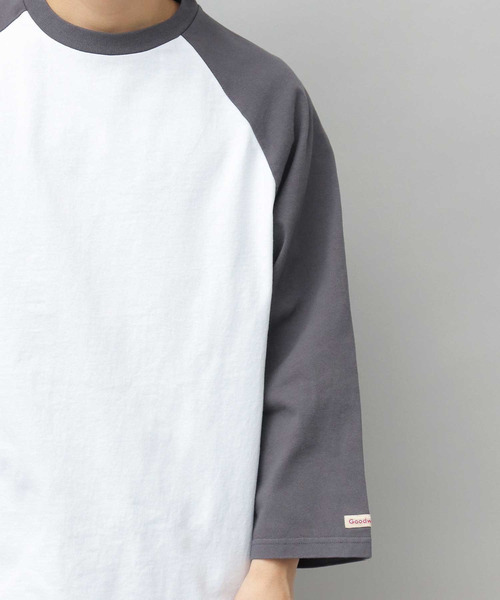 Goodwear(グッドウェア)の「USAコットン ラグラン ビッグシルエット 7分袖 Tシャツ / 七分丈 / ロンT / 2W7-13204(Tシャツ/カットソー・メンズ・ブラック/ベージュ/ネイビー/ブラック系その他・L/XL)」の7枚目の写真