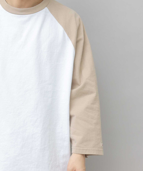 Goodwear(グッドウェア)の「USAコットン ラグラン ビッグシルエット 7分袖 Tシャツ / 七分丈 / ロンT / 2W7-13204(Tシャツ/カットソー・メンズ・ブラック/ベージュ/ネイビー/ブラック系その他・L/XL)」の8枚目の写真