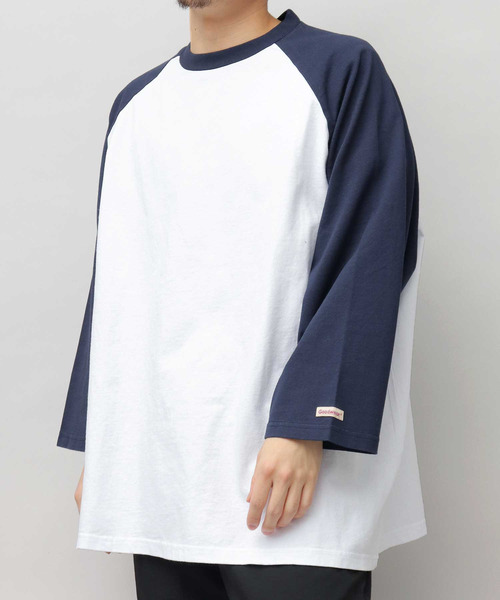 Goodwear(グッドウェア)の「USAコットン ラグラン ビッグシルエット 7分袖 Tシャツ / 七分丈 / ロンT / 2W7-13204(Tシャツ/カットソー・メンズ・ブラック/ベージュ/ネイビー/ブラック系その他・L/XL)」の10枚目の写真