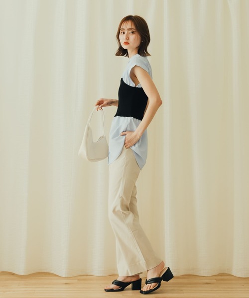 SENSE OF PLACE by URBAN RESEARCH(センスオブプレイスバイアーバンリサーチ)の「ビスチェドッキングシャツ(シャツ/ブラウス・レディース・ブルー系その他/ライトブルー/オフホワイト・ONE)」の10枚目の写真