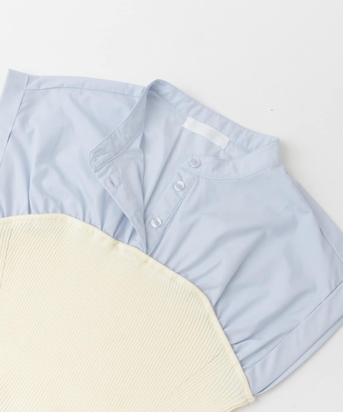 SENSE OF PLACE by URBAN RESEARCH(センスオブプレイスバイアーバンリサーチ)の「ビスチェドッキングシャツ(シャツ/ブラウス・レディース・ブルー系その他/ライトブルー/オフホワイト・ONE)」の21枚目の写真