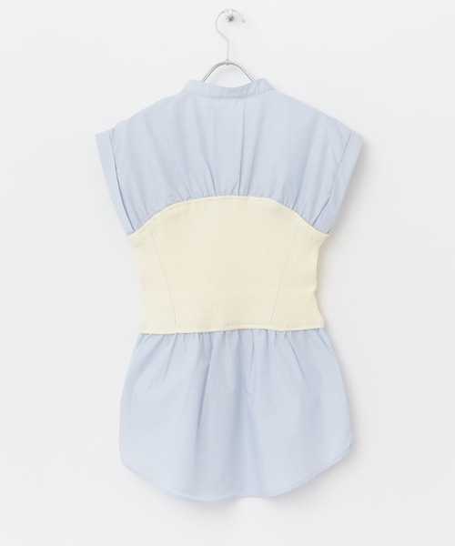 SENSE OF PLACE by URBAN RESEARCH(センスオブプレイスバイアーバンリサーチ)の「ビスチェドッキングシャツ(シャツ/ブラウス・レディース・ブルー系その他/ライトブルー/オフホワイト・ONE)」の18枚目の写真