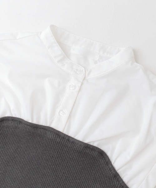 SENSE OF PLACE by URBAN RESEARCH(センスオブプレイスバイアーバンリサーチ)の「ビスチェドッキングシャツ(シャツ/ブラウス・レディース・ブルー系その他/ライトブルー/オフホワイト・ONE)」の12枚目の写真