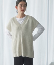 AMERICAN HOLIC | Vネック編地MIXニットベスト(ベスト)